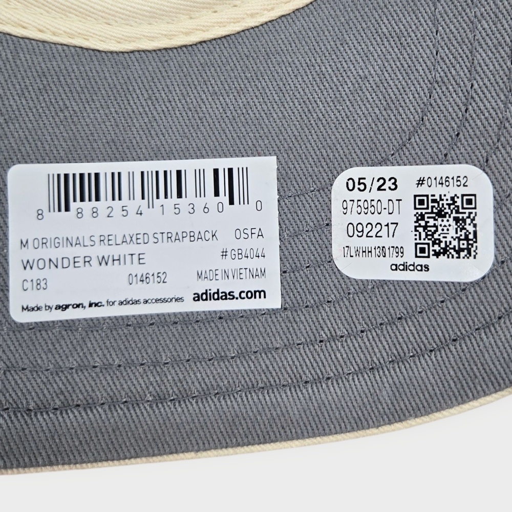 Adidas Originals Wonder White Strapback Hat Adjustable Fit Cotton Unisex Cap - Picture 6 of 6